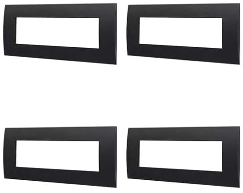 4 Pezzi Placca Compatibile Con Vimar Arke, Placche In Plastica (7 Posti/Moduli,Nero)