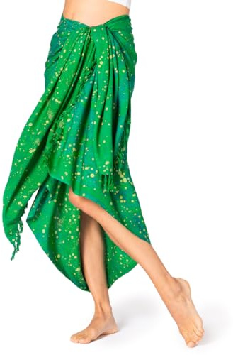 PANASIAM Pareo Starlit - Pareo opaco L & XXL - Pañuelo de playa | Para mujer & hombre, Falda pareo, Vestido de playa o salida de baño, 100 % viscosa, Teñido a mano, Pareo XL, Tapiz de pared