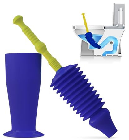 Zuvo Powerful Push Toilet Unblocker – Heavy-Duty Plunger for Toilets, Drains & Sinks – High Pressure Drain Unblocker with Free Bucket