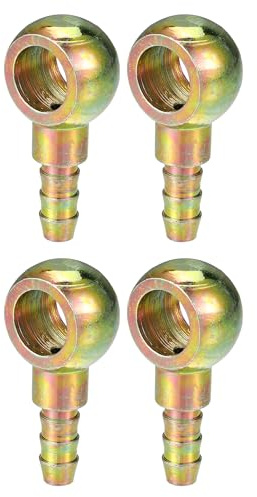 Hihaha Banjo-Bolzen Schlauchstutzenadapter 4 Stück Für Auto Motorrad | Bronze Ton, Metall, ID: 12mm, OD: 8mm, Universal, Für Bremsanlage/Motor