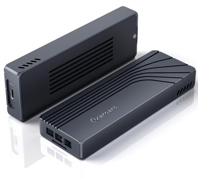 Qzarcarc 40 Gbps M.2 SSD-hölje, Thunderbolt NVMe-hölje med kylfläkt, SSD-externt hårddiskhölje, M.2-hölje stöder M nyckelstorlek 2280/8 TB kompatibel med Thunderbolt/USB-port.
