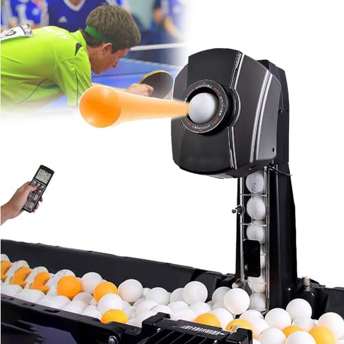 smafoseedding Table Tennis Robot With Capture Net,Automatic Ping Pong Robot Machine,With 100 Balls,19 Files Ball Frequency & Swing Frequency,For Enhances Kids' Batting Skills,Easy To Clean
