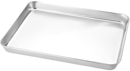UOSIQOTE Teglia antiaderente rettangolare in acciaio inox for biscotti, teglia for salsicce al vapore, griglia for frutta, piatto for pesce, teglia da forno