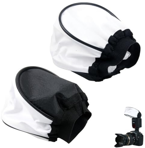 ThtRht Universal-Blitz-Diffusor, Mini-Gewebe, weiche Lichtkappe, Befestigung für Blitzgeräte, alle Markenkameras, DSLR, Blitzpistole, Geschwindigkeitslicht, Bounce Softbox, 2 Stück