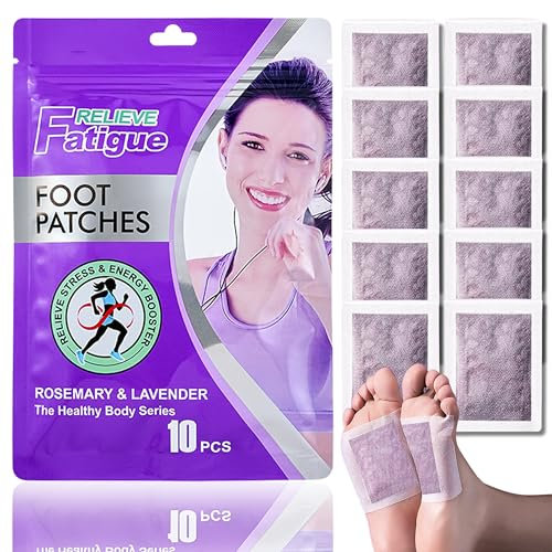 Lot de 10 pansements pour les pieds à la lavande - Pour détoxifier les pieds - Pour le nettoyage du corps - Soulage la fatigue, meilleur sommeil et soulagement du stress - Soin naturel pour femmes et