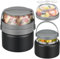 Boîtes Alimentaires Isothermes, 250ML Boîte Isotherme Thermo Repas Chaud ou Froid en Acier Inoxydable, Boite à Collation,Thermoisolant Boîte Récipient Thermique sans BPA avec Cuillère Pliante,Noir