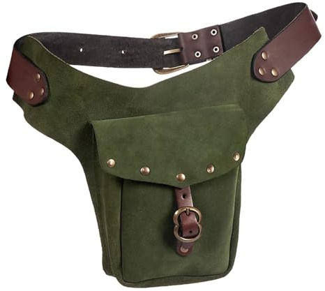 Laufgürtel, Trinkgürtel, Hüfttasche mit Wasserflaschenhalter, europäische und amerikanische Mittelalter-Gürteltasche, Vintage, Mittelalter, Leder, kleine Geldbörse, Leder, Sport, Reiten, Wandern,