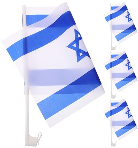 Happyyami 4pièces Drapeau Israélien Pour Décoration De Fenêtre De Voiture Bannières De Pays Colorées Drapeau National Décoratif