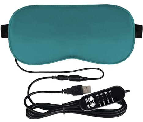 Máscaras térmicas para ojos, compresa de ojos con calor húmedo con correa ajustable, almohadilla térmica eléctrica de algodón USB, almohadilla térmica de temperatura ajustable para dormir, meditación,