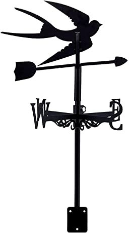 Girouette en métal Iron Art Hirondelle Girouette Indicateur de Direction du Vent Rotatif, Accessoires de décoration de Toit pour Toit de Paddock de Jardin extérieur