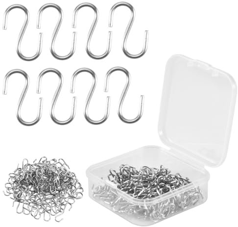 Reinscer 150 StüCk Mini S Haken Haken Verbinder Metall S-FöRmige Draht Haken Kleider BüGel für Heimwerker, HäNgenden Schmuck, SchlüSsel AnhäNger und AnhäNger