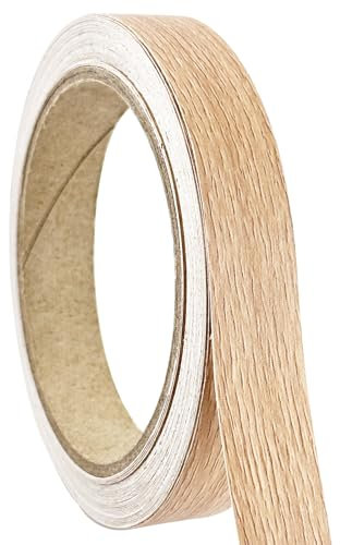 Nastro per bordi in melammina, 18 mm, 10 m, autoadesivo per mobili, impiallacciato, pre-incollato, per mobili, piani di lavoro, scrivanie, scaffali, pannelli restauro (rovere)