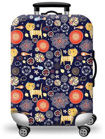 wxlmom Kofferschutzhülle XL Katzenblume Waschbar,Suitcase Cover Für Kinder Und Erwachsene,Elastischer Spandex-Koffer-Protector,Koffer-Abdeckungen