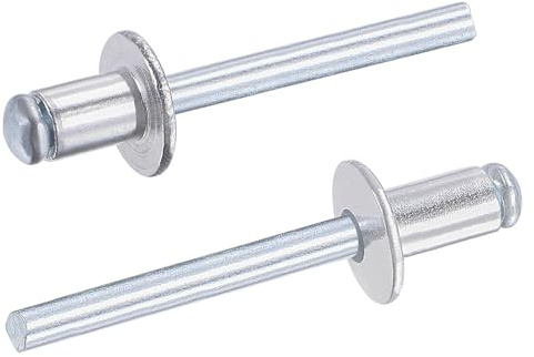 TA-VIGOR 50Pcs 6mm x 10mm Aluminium Blind Rivets, Open End Pop Rivets with Dome Head, Heavy Duty Pull Rivet for Metal Wood Plastic, Indoor Outdoor Fixings