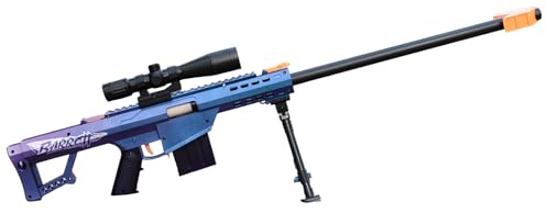 E-THOL Lanzagranadas Barrett 98k Soft-Head de juguete para niños | Modelo realista con munición Soft-Head | Incluye 10 granadas | Edad 3+ (Violeta)