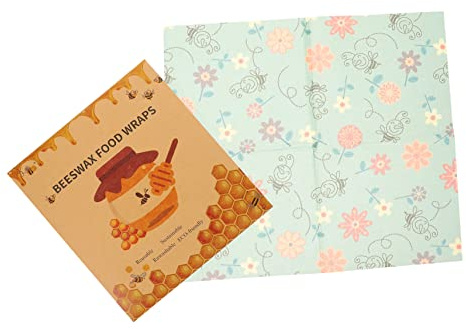 TIDTALEO Reusable Beeswax Wraps for Bowl Food Storage, Sustainable Washable Beewax Cloth Red Purple Floral Pattern, Set of 3 Sizes Kitchen Preservation Covers