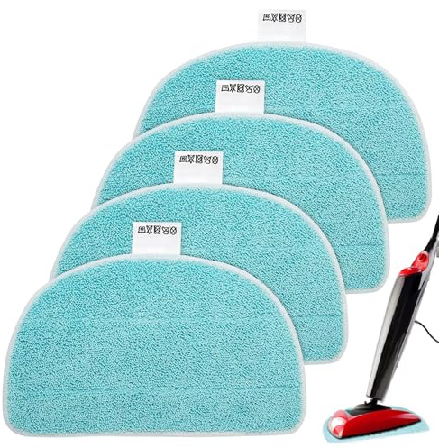 XSHAO® 4 Stück Ersatzpad für Leifheit Cleantenso Power 2.0, 32x19.5cm Mikrofaser Dampfbesen Wischbezug für Keramikfliesen Holzböden Hartboden