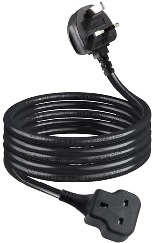 1m Single Socket Extension Lead 13A Fused Plug – 3-Pin Extention Lead - Short Power Cable with 1 Gang Trailing Socket | Power Cord for Home, Office, Travel & Appliances (UK 3-Pin)