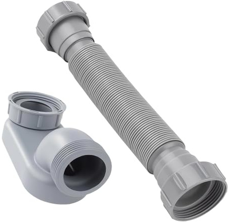 Tuyau d'évacuation flexible, profil bas, 3,8 cm, siphon de rechange pour baignoire de douche, salle de bain