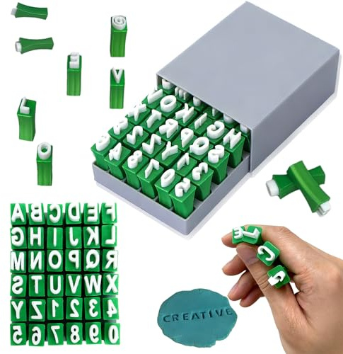 Brateuanoii Buchstaben Stempel Ton Clay Set,Kreative Ton Stempel Buchstaben | Buchstaben Stempel Ton Töpferwerkzeug, PLA Kunststoff Alphabet Stempel Set, Inspire Imagination Alphabet Tonstempel