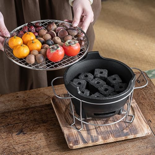 Hibachi Grill portatile a carbonella, mini barbecue a carbonella per picnic, feste e campeggio, per interni ed esterni, compatto e facile da usare