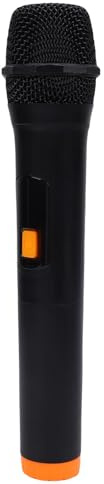 NOENNULL Microphone Jouet pour Aluminium ABS, Faux Microphone, Simulation de Discours, Accessoire de Pratique, de karaoké pour Costume de Scène, Fête d'anniversaire, Jeu de Rôle (Orange Noir)