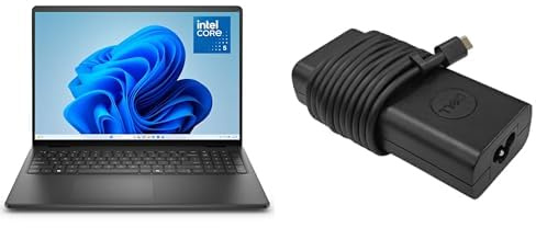 Dell 16 Laptop DC16250, 16 2K WVA Antiriflesso 16:10, Intel Core 5 120U, 16GB RAM, 512GB SSD, Intel UHD, W11H, QWERTY Italiano Retroilluminata, Carbon Black + 65W USB-C AC Adapter with Power Cord