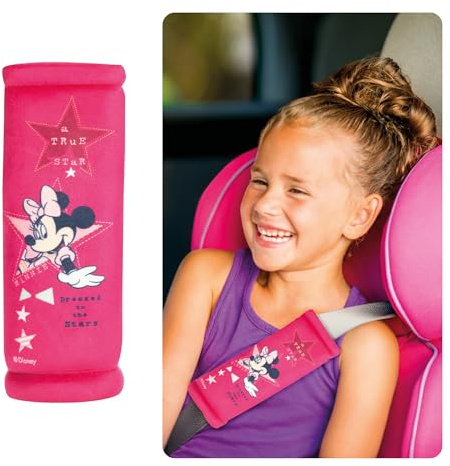 HiTS4KiDS – Gurtpolster Auto für Kinder – Schulterpolster passend für Sicherheitsgurt & Rucksack – Gurtschutz für mehr Komfort auf der Reise – Gurtschoner für Mädchen (Disney Minnie Mouse | 20cm)