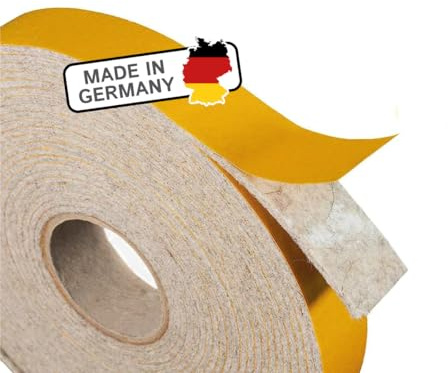 The Felt Store Filzband selbstklebend 45 mm breit, 2 mm dick, 6 m lang, grau - vielseitiger Filzstreifen, Klebefilz Ideal als Dichtungsband für Fenster und Türen oder als Klapperschutz