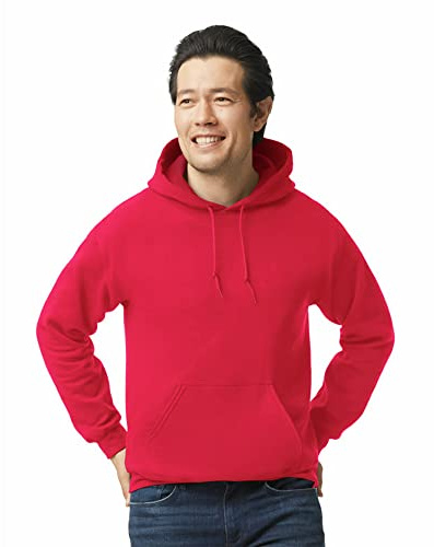 Gildan Sweat à Capuche en Polaire mélangé épais pour Homme, Rouge, S