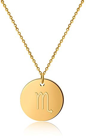 GD GOOD.designs Catena zodiacale oro 18 carati Scorpione - impermeabile I Collana placcata oro con ciondolo dell'oroscopo I Collana zodiacale in acciaio inox per signore