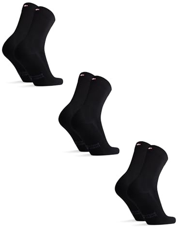 DANISH ENDURANCE Chaussettes en Fibre de Bambou, Homme Femme, 3 Paires, Noir, 43-47
