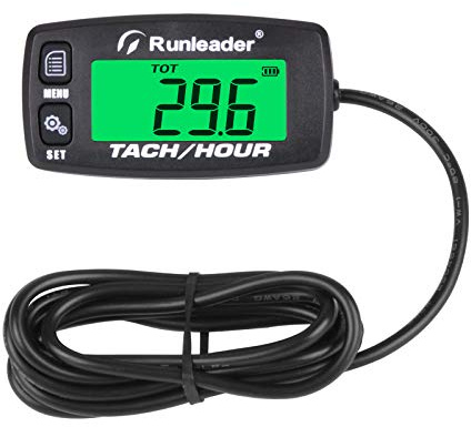 Runleader Gasmotor Betriebsstundenzähler, Wartungstachometer für Aufsitzrasenmäher Traktor Generator Kettensägen Marine ATV Motorrad Schneemobil Luftkompressor (Knopf-schwarz)