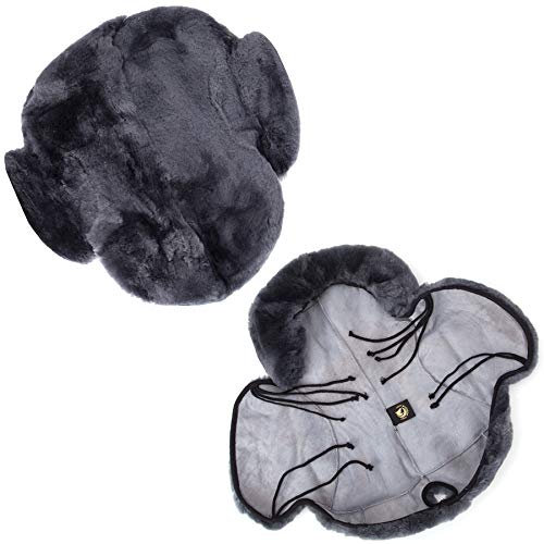 Merauno® Lammwolle Westernsättel-Sitzbezug, aus Merino Lammwolle mit Hornausschnitt. Sorget für optimalen Sitzkomfort. Passend für alle Westernsättel. Farbe: Anthrazit