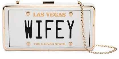 CENTALI Wifey Clutch Purse for Bachelorette Party – Bridal Shower Gift for Bride, Fiancée, Wife, Girl Friend, Women’s Evening Bag with Gold Chain Strap