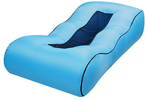 Im Freien faul aufblasbares Bett Luft Sofa Schlafsack im Freien Strand Luft Sofa-Himmelblau_120 * 60 * 30CM