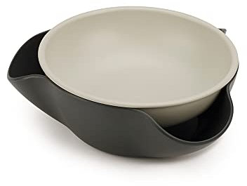 Joseph Joseph Double-Dish Cuenco de Servir con Compartimento para Desechos Alimentarios, Gris