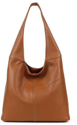 Made in Italy Damen Leder Tasche Shopper Schultertasche Umhängetasche Handtasche Beuteltasche Hobo Bag Ledertasche Nappaleder