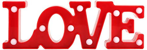 Insegna al Neon dell'amore, luci al Neon Rosse romantiche alimentate a Batteria lettere luminose scritta led per Nozze della confessione di proposta di San Valentino Decorazione(Bianco Caldo)