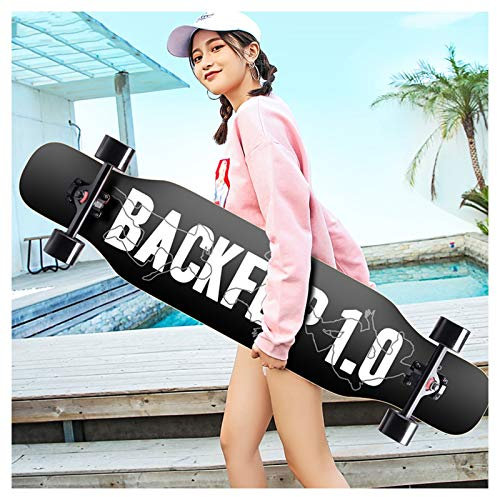 NENGGE Longboard 43.3 Zoll mit ABEC-11 Kugellagern Drop-Through Freeride Skateboards Cruiser Jungen Mädchen Erwachsene Kinder Anfänger Bürsten Straßenbrett,G
