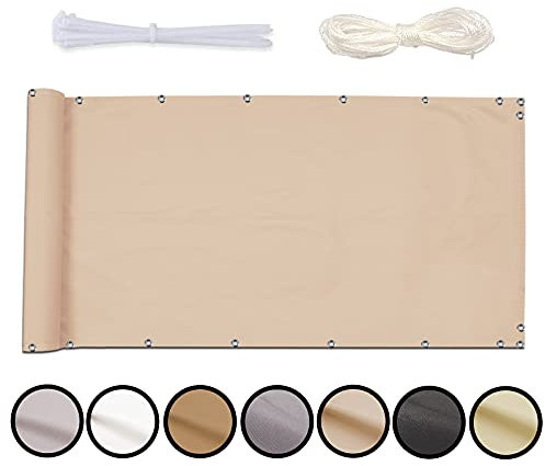 MEEYI Sichtschutz Balkon Sichtschutz 90x900cm Seitenmarkise Schattentuch Camping Stoff Picknickmatte Balcony Cover Sichtschutz Garten Balcony Privacy Screen Sichtschutz FüR Terrasse