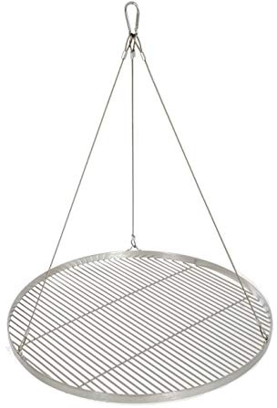 60 cm Grillrost Edelstahl für Schwenkgrill 3 Bein BBQ Grillstab 10 mm Stababstand Rost mit Seil