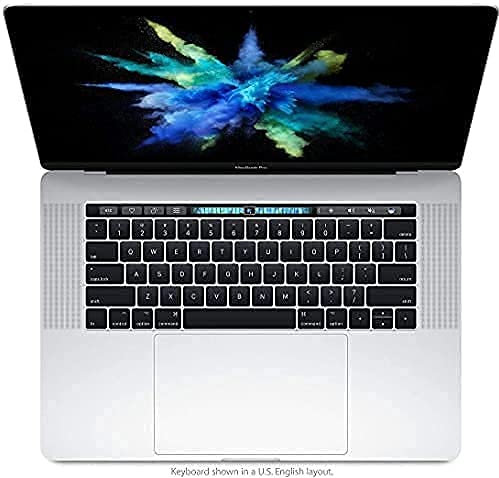 Apple MacBook Pro 2017 med Intel Core i7 och Touch Bar (15-tum, 16GB RAM, 256GB SSD Kapacitet) (QWERTY Engelska) Silver (Renoverad)