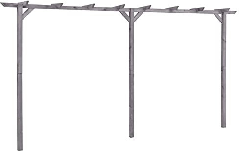 Imprägniertes Kiefernholz Garten-Pergola mit 3 Pfosten Verrottungsfest Rankhilfe Rankgestell Eingangspergola 400 x 40 x 205 cm