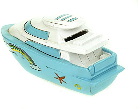 Udo Schmidt Spardose Urlaub Yacht mit Regenbogen 16 cm Sparschwein Schiffsreise Reise Reisen Meer Sommerurlaub