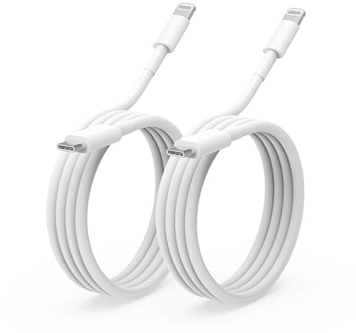 Câble USB C vers Lightning 2M, 2 Pack Cable Chargeur Apple iPhone Certifié MFi Cordon de Charge Rapide Compatible avec iPhone 14/14 Pro/14 Pro Max/14 Plus/13/12/11/SE 2020/XS Max/8 Plus/iPad