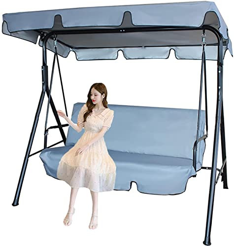 BTURYT Swing Canopy Replacement 3 Seater, Patio Swing with Canopy & Replacement Swing Seat,Waterproof Top Cover Set Swing Chair Awning Glider Swing Cover Porch Swing Cover