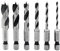 Saipor 6 Stück Stubby Bohrer Set 1/4 Zoll Sechskantschaft Kurzer Bohrer Holzspiralbohrer HSS 4241 Schnellwechsel-Bit-Set Holzbohrer Bohrwerkzeug für Rechtwinklige Bohrer, Einsatz in engen Räumen