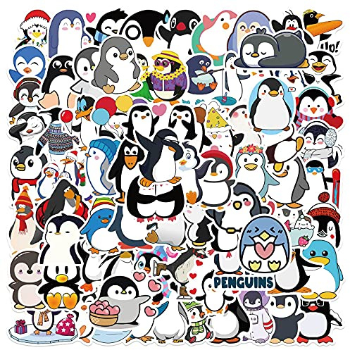 AUCEKO 100 Stück Pinguine Aufkleber Pack Penguin Sticker Set wasserdichte Vinyl Sticker für Laptop Kinder Autos Motorrad Fahrrad Skateboard Gepäck Koffer Computer Aufkleber Graffiti Decal