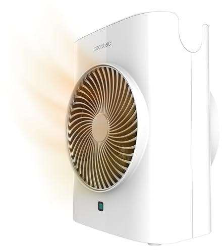 Cecotec Calefactor Eléctrico Bajo Consumo con Mando ReadyWarm 2070 Max Force Smart White. Termoventilador de 2000W, 2 Niveles de Potencia, 3 Modos, Ligero, Pantalla LED, Autoapagado